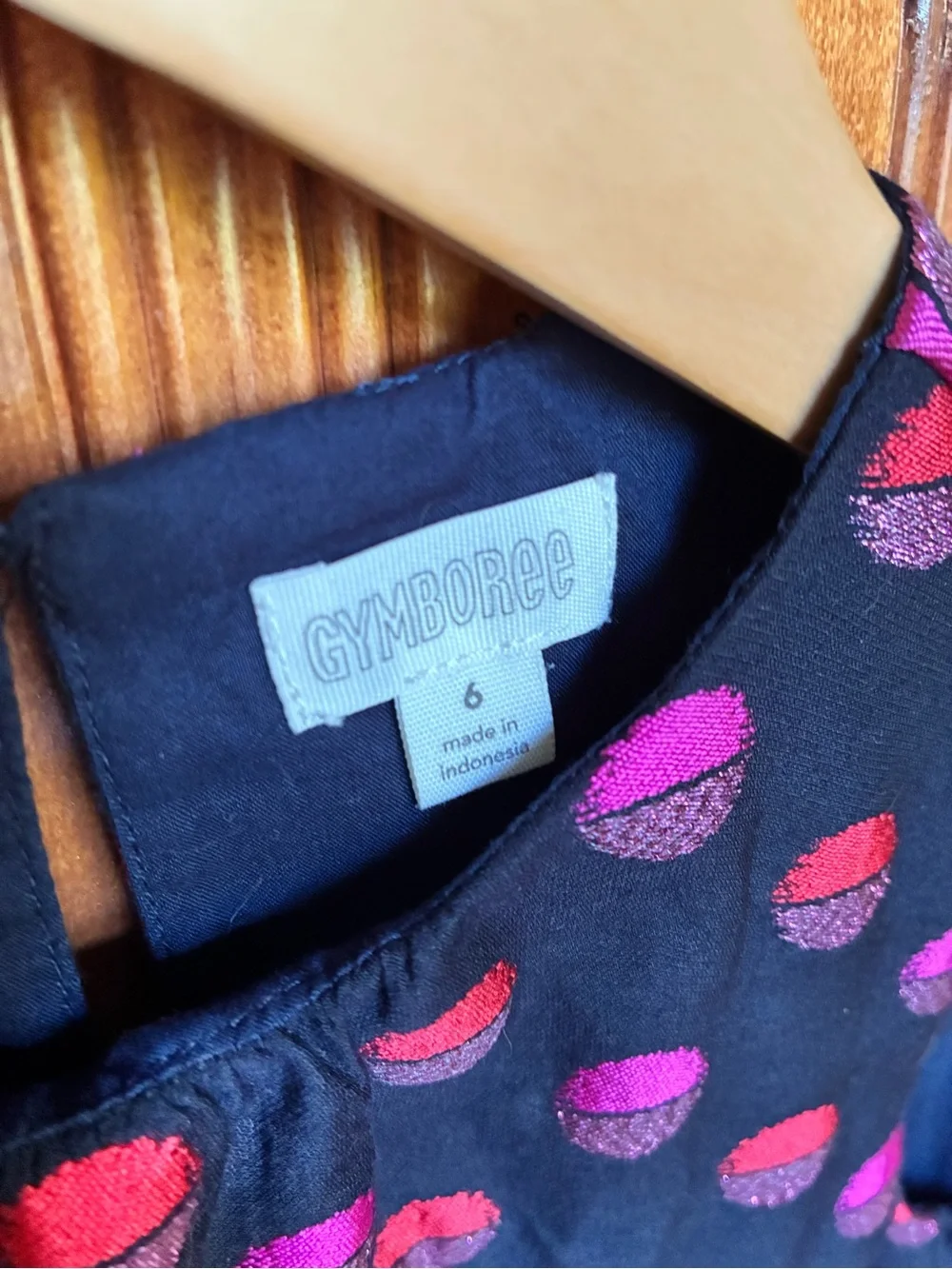 Gymboree Black Sleeveless Dress with Pink & Red Dot Print